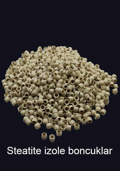 Steatite izole boncuklar Rezistans imalatında kullanılan Yüksek dereceye dayanıklı Kaliteli izole boncuklar